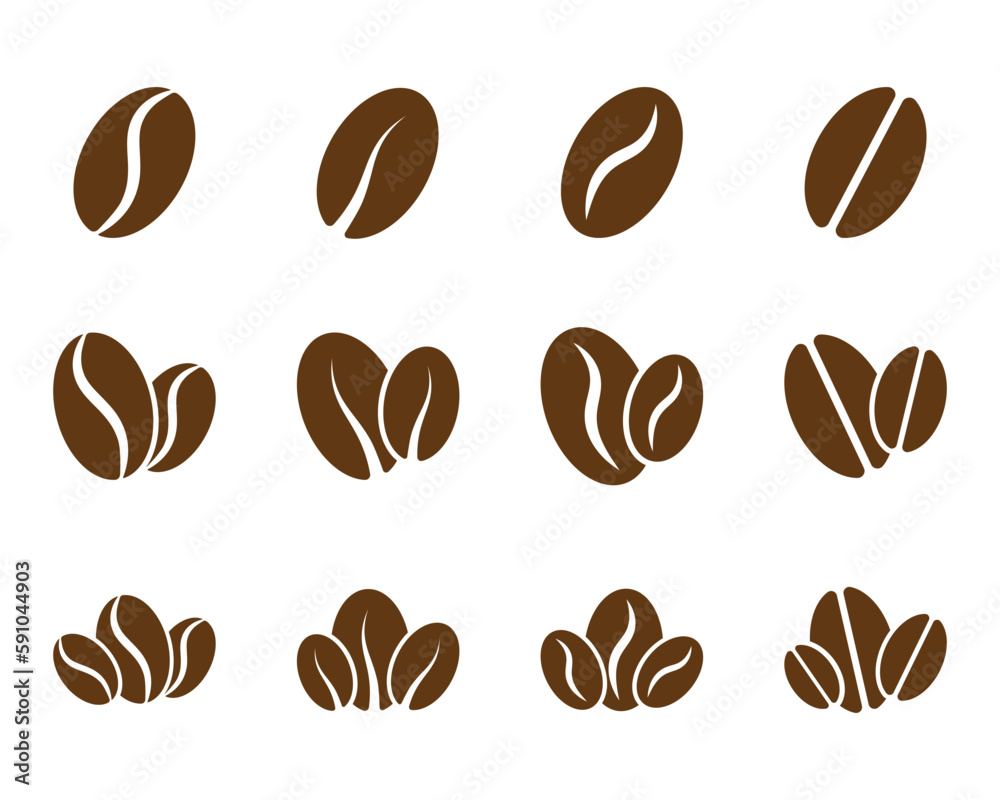 coffee vector icon, coffee bean, plant with several options and editable coffee vector icon, coffee bean, plant with several options and editable