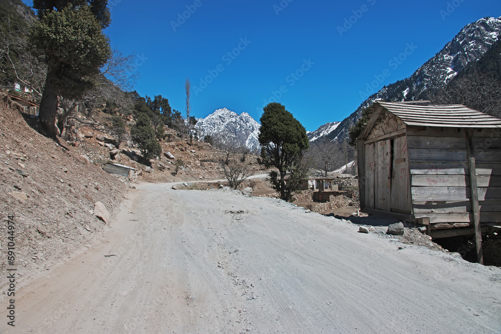 The road of Kalam valley in Himalayas, Pakistan