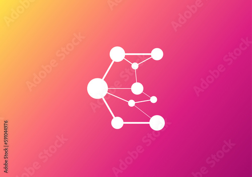 Biotech system logo concept letter E symbol