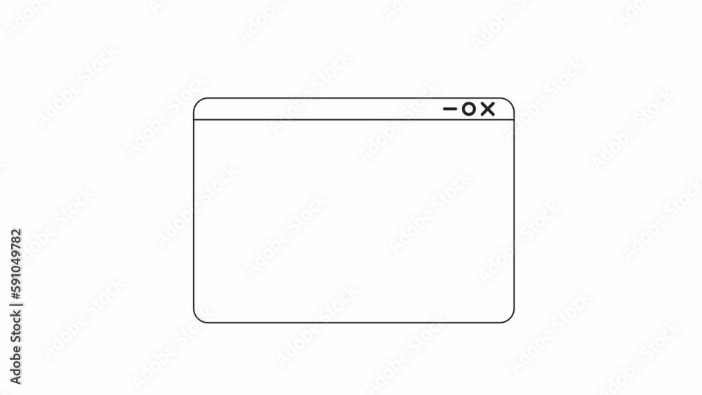 Animated mono website page template. Webpage with empty screen. Flat black and white thin line element 4K video footage. Isolated monochrome blank mockup animation with alpha channel transparency Animated mono website page template. Webpage with empty screen. Flat black and white thin line element 4K video footage. Isolated monochrome blank mockup animation with alpha channel transparency