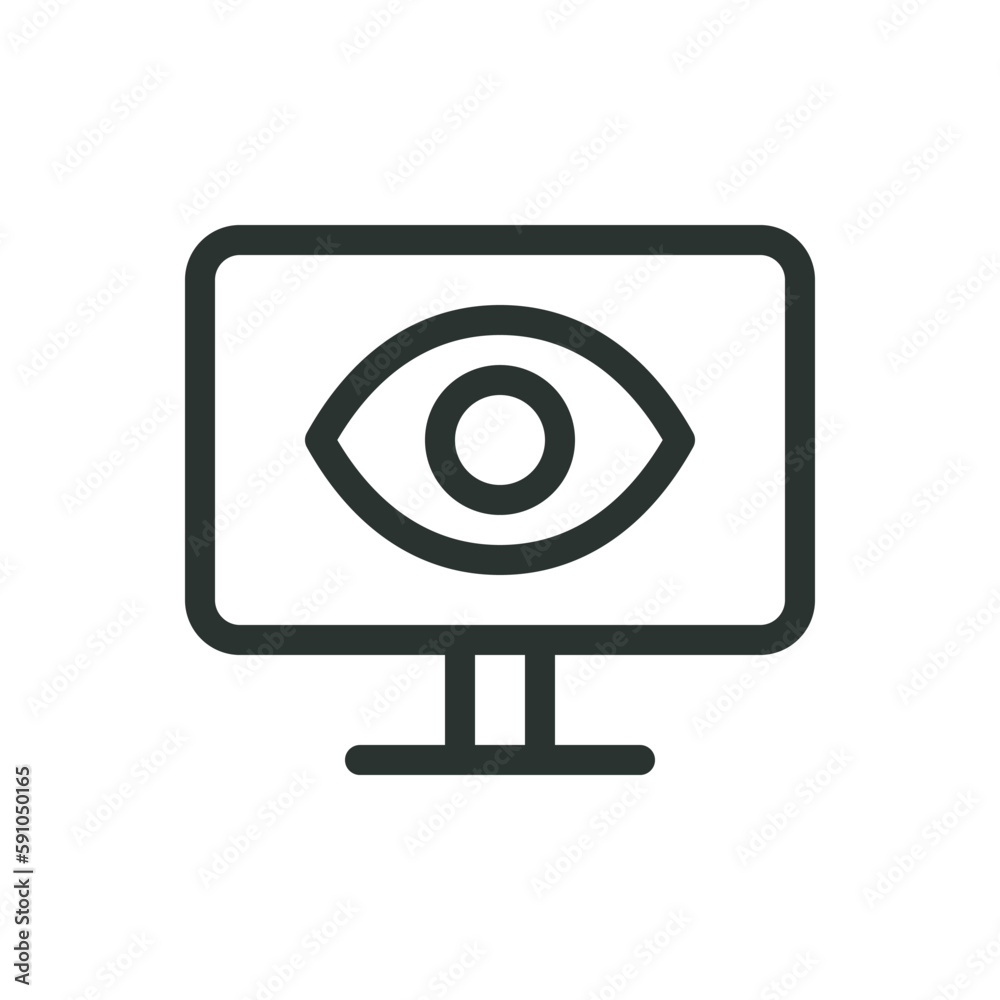 Monitor calibration isolated icon, eye safe monitor vector icon with editable stroke Monitor calibration isolated icon, eye safe monitor vector icon with editable stroke