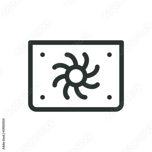 Laptop cooling stand isolated icon, notebook cooling pad vector icon with editable stroke
