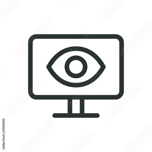 Monitor calibration isolated icon, eye safe monitor vector icon with editable stroke