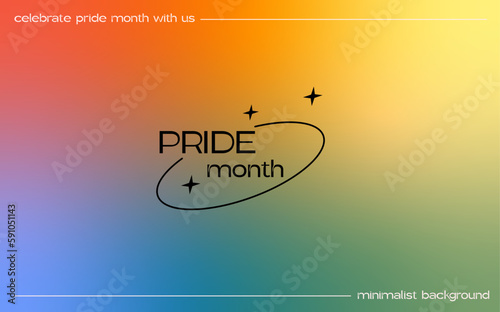 Happy pride month design. Gradient mesh background with LGBTQ rainbow flag colors. Gay abstract pattern. Queer celebration web banner template in minimalist y2k trendy style. Vector illustration.