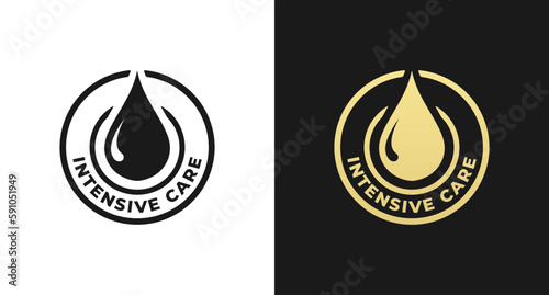 Intensive care label or Intensive care mark vector isolated in flat style. Simple Intensive care stamp vector for product design element. Intensive care label for packaging design element.