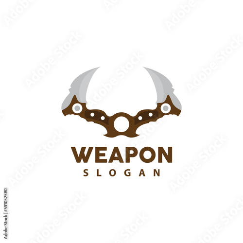 Kerambit Logo, Indonesia Fighting Weapon Vector, Ninja Fighting Tool Simple Design, Template Illustration Symbol Icon