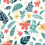 beautiful Tropical seamless floral pattern vector illustration