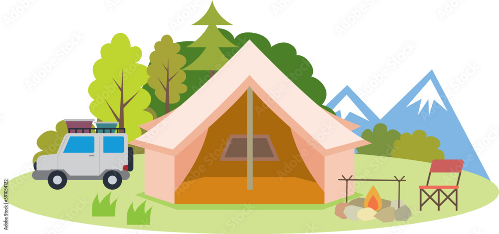 レジャー　アウトドア　キャンプ　テント