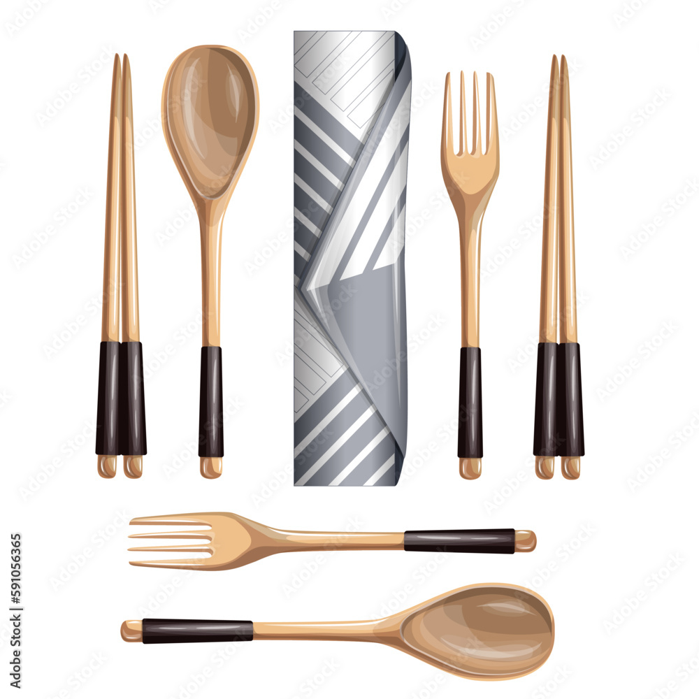 Vector image of a set of cutlery. Cartoon style. EPS 10 Vector image of a set of cutlery. Cartoon style. EPS 10