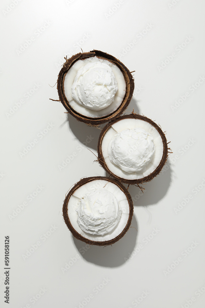 Summer dessert - ice cream, ice cream with coconut Summer dessert - ice cream, ice cream with coconut