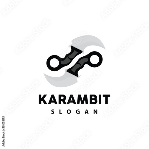 Kerambit Logo, Indonesia Fighting Weapon Vector, Ninja Fighting Tool Simple Design, Template Illustration Symbol Icon
