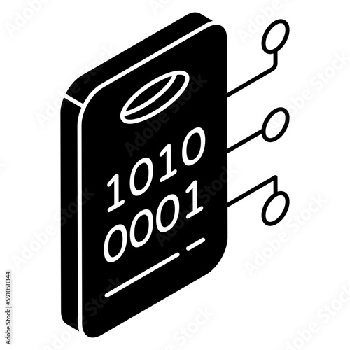 An editable design icon of ai boA perfect design icon of eyeokA flat design icon of binary data