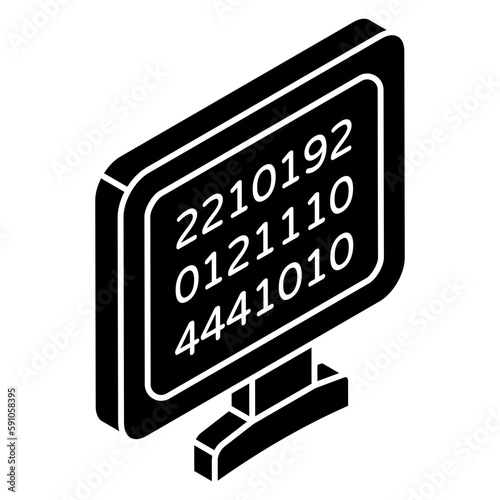 An editable design icon of ai boA perfect design icon of eyeokA flat design icon of binary data