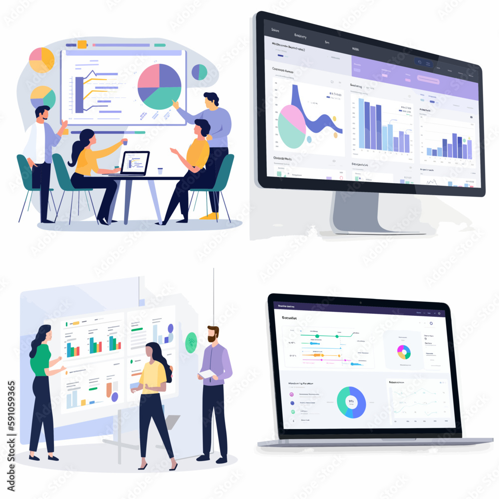 A company that looks at the schedule of its business, a company vector for a business with a growth chart A company that looks at the schedule of its business, a company vector for a business with a growth chart