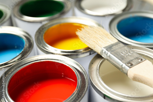 Tools for art and repairing - paint, paint in can