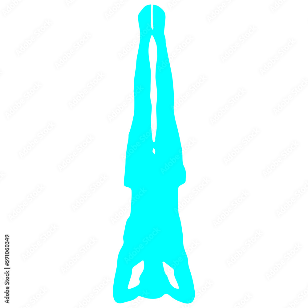 Blue Color Yoga Pose Silhouette Design Blue Color Yoga Pose Silhouette Design