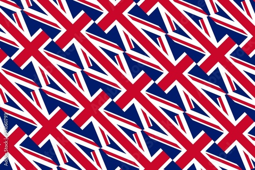 Geometric pattern in the colors of the national flag of United Kingdom. The colors of United Kingdom.