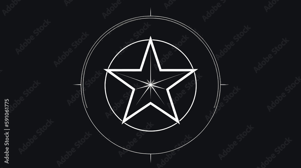 White star on a black background, generative AI. White star on a black background, generative AI.