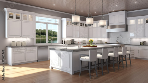 Modern Culinary Haven  Kitchen with Open Floor Plan  Generative AI