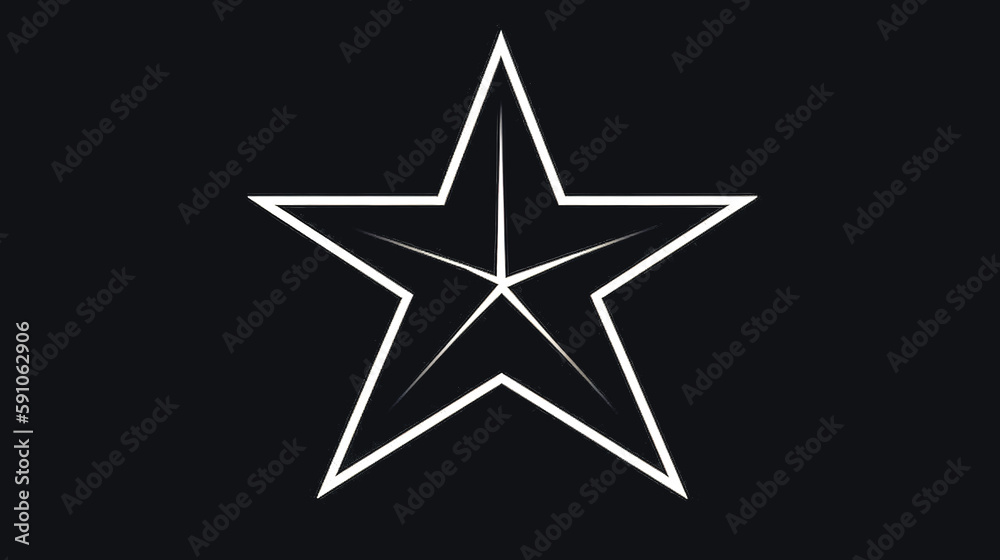 White star on a black background, generative AI.