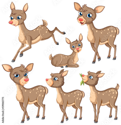 Collection of Cartoon Deer Characters
