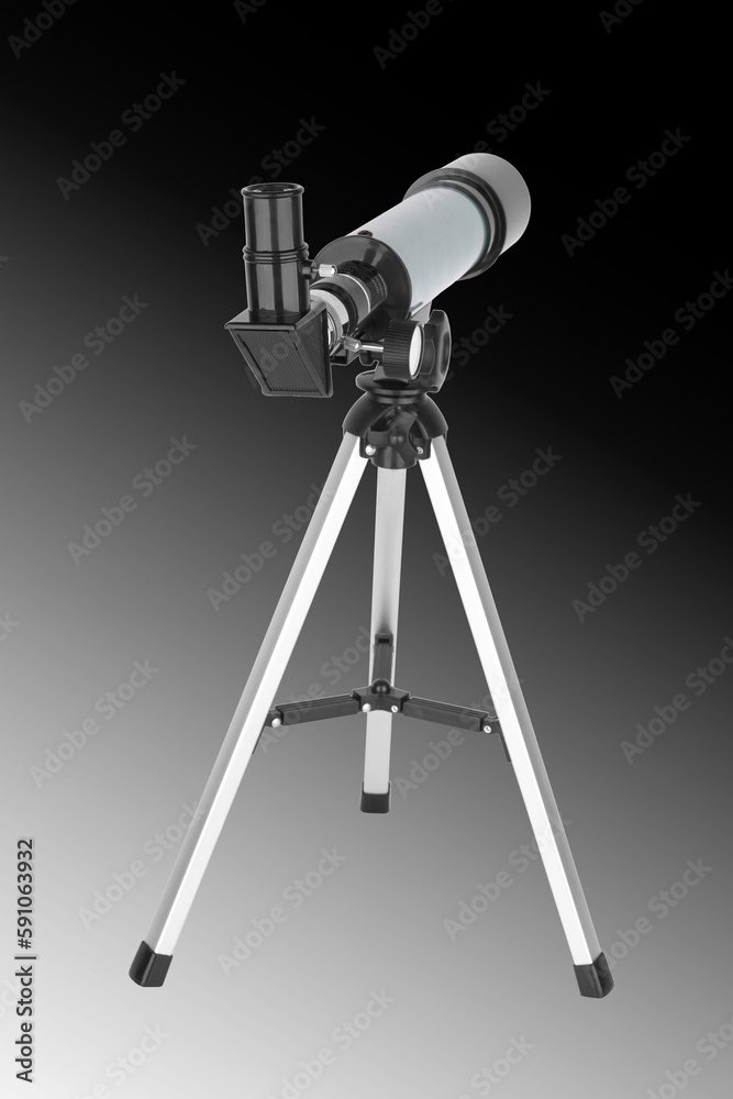 Modern telescope isolated Modern telescope isolated