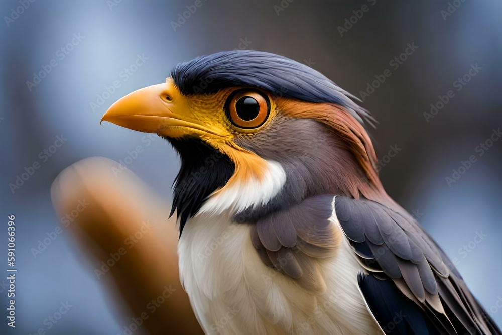 Obraz premium Beautiful birds with bright colors (robin), Generative AI