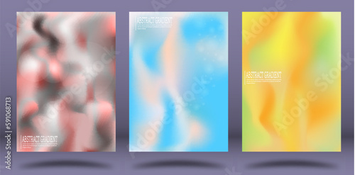 A set of colorful gradient backgrounds. Abstract flower arrangement. A template for creative design