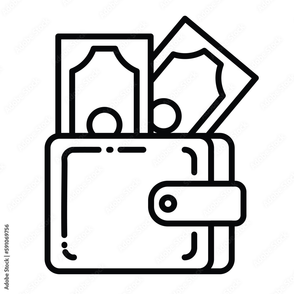 wallet simple line icon vector illustration wallet simple line icon vector illustration