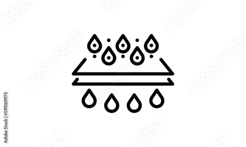 Liquid drop clean, filter water icon, Aqua clear logo design, vector illustration outline sign