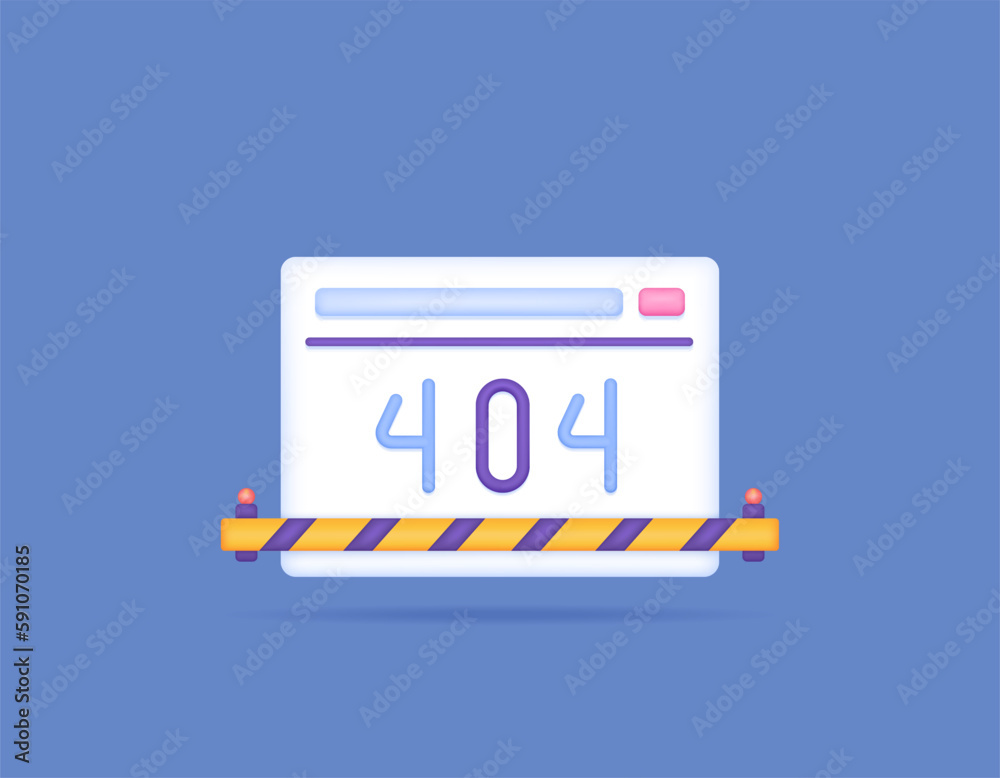 Error 404 Not Found. website page could not be found. the website is having problems or experiencing problems. 3d concept design. icon or symbol. vector elements Error 404 Not Found. website page could not be found. the website is having problems or experiencing problems. 3d concept design. icon or symbol. vector elements