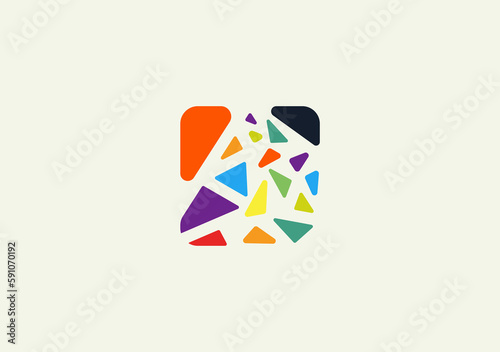 abstract art stone logo template