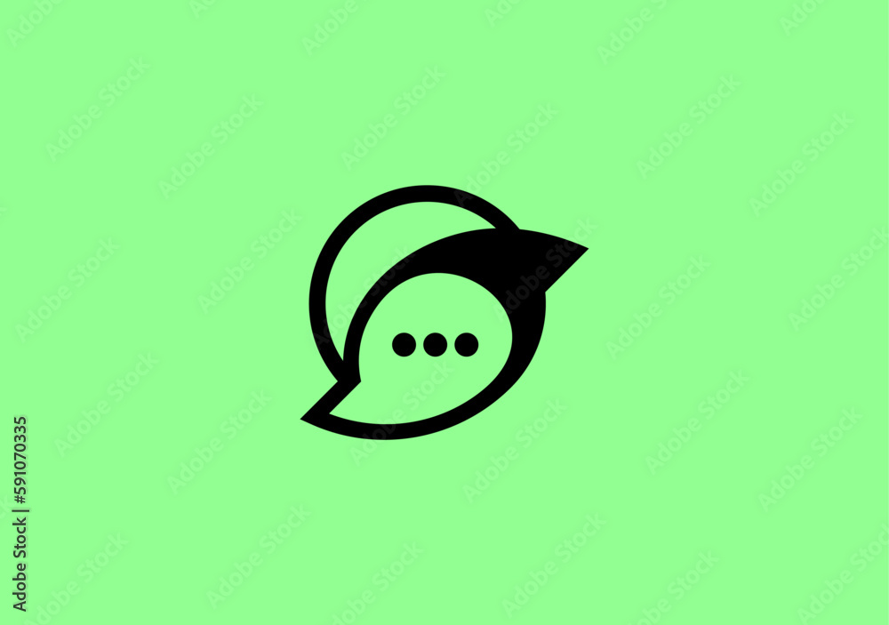 social speech with a bird and bubble chat icon social speech with a bird and bubble chat icon