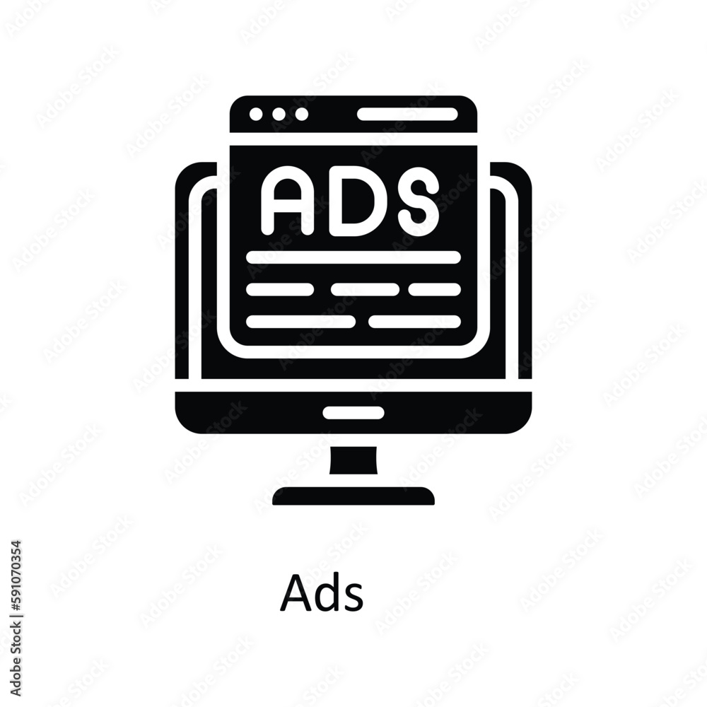 Ads Vector Solid Icons. Simple stock illustration stock Ads Vector Solid Icons. Simple stock illustration stock