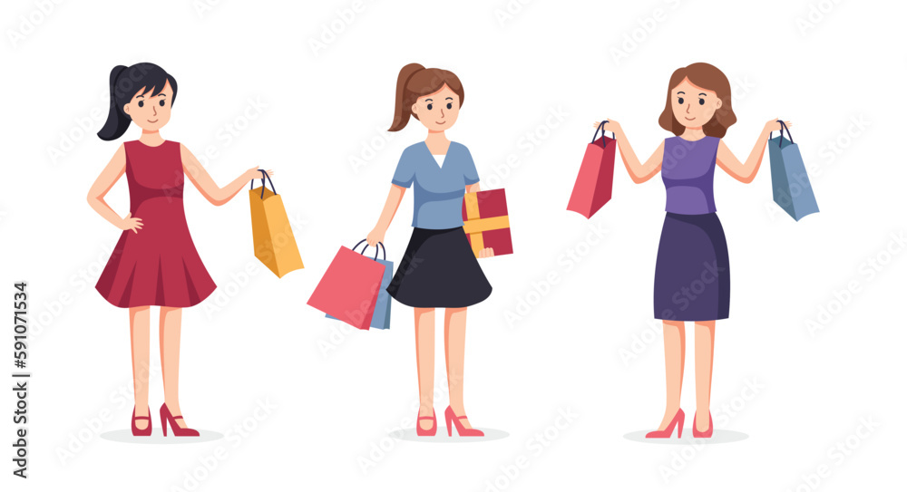 people shopping. People with shopping bags vector illustration
people shopping. People with shopping bags vector illustration