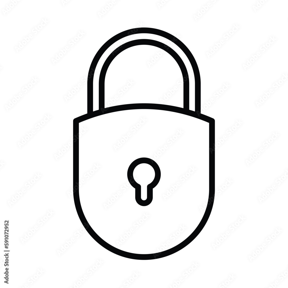 lock icon vector  design, padlock line icon 