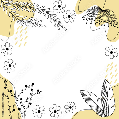 handdraw floral simple line background