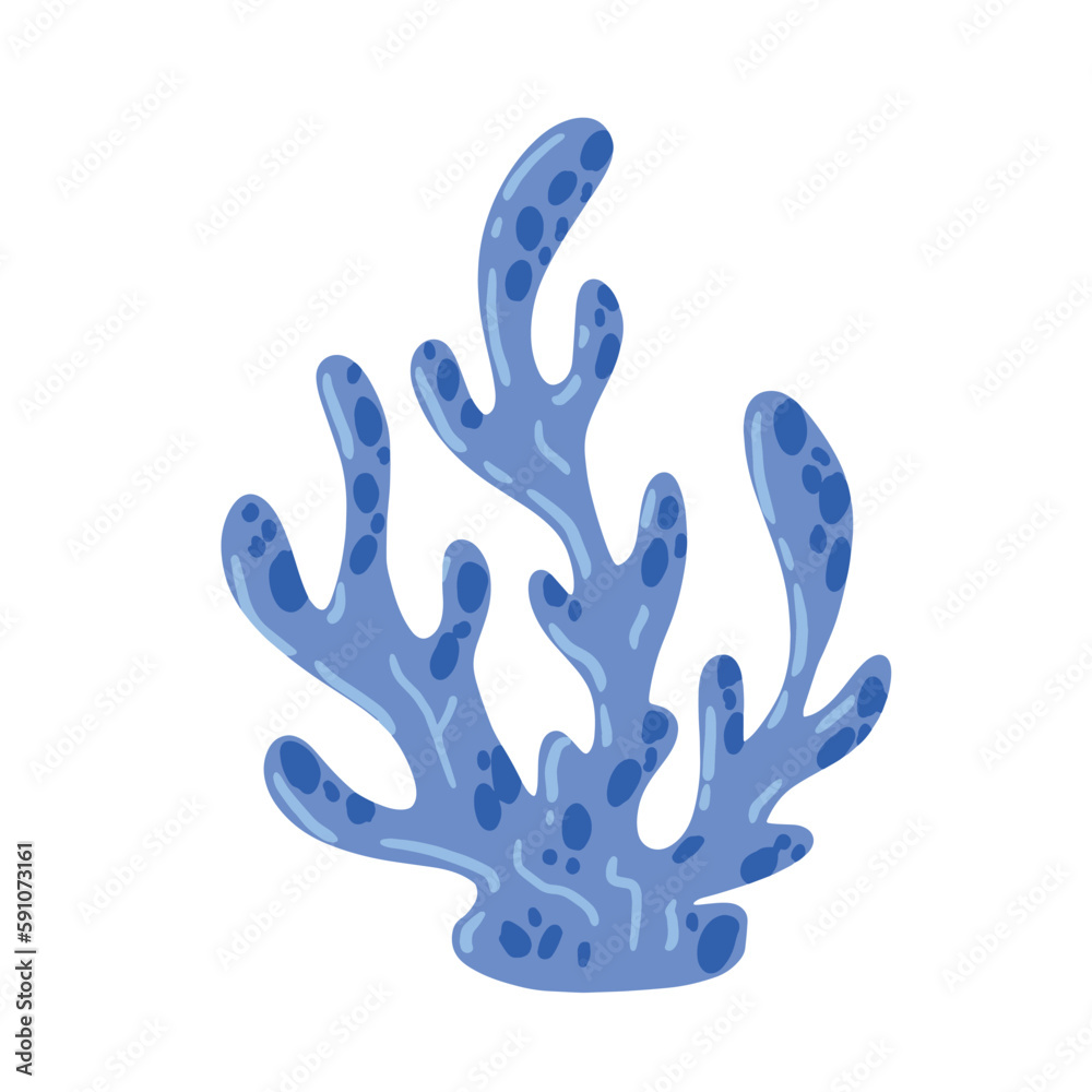 Coral reef underwater plants. Aquarium, ocean and undersea decoration isolated on white background. Cartoon vector illustration Coral reef underwater plants. Aquarium, ocean and undersea decoration isolated on white background. Cartoon vector illustration