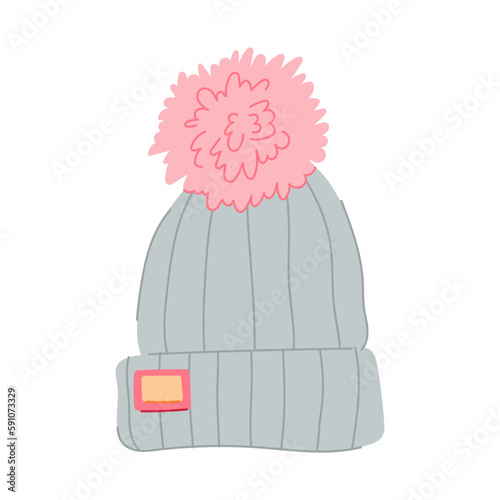 winter beanie hat cartoon vector illustration