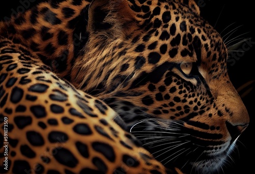 Seamless Leopard Pattern. Graphic Panther Fur. Generative AI