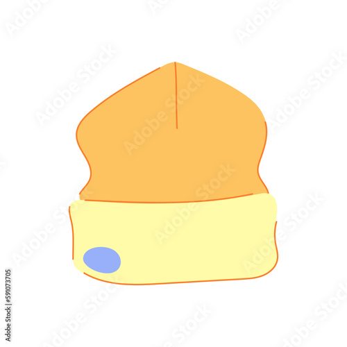 knit beanie hat cartoon vector illustration
