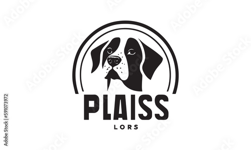 Beagle head logo black with dog style sign and symbol design vector template 