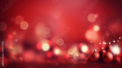 Christmas and Happy New Year Background red  Generative ai