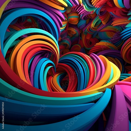 3D colorful abstract wallpaper