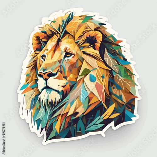 This lion image highlights the animal's muscular build and strong physique