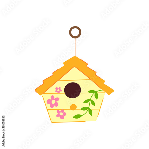home bird house cartoon vector illustration