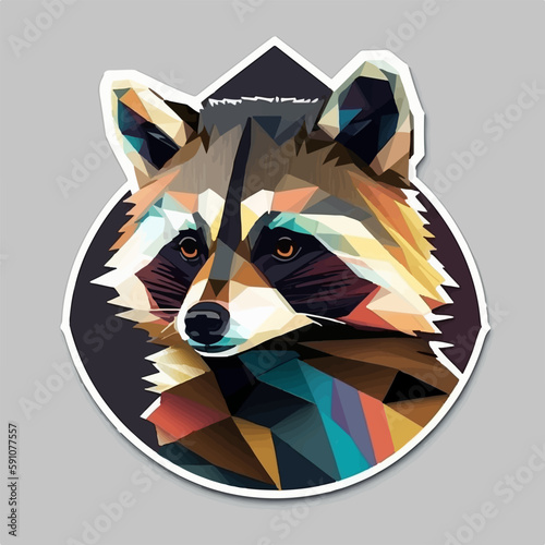 Cartoon raccoon in a brightly colored forest scene