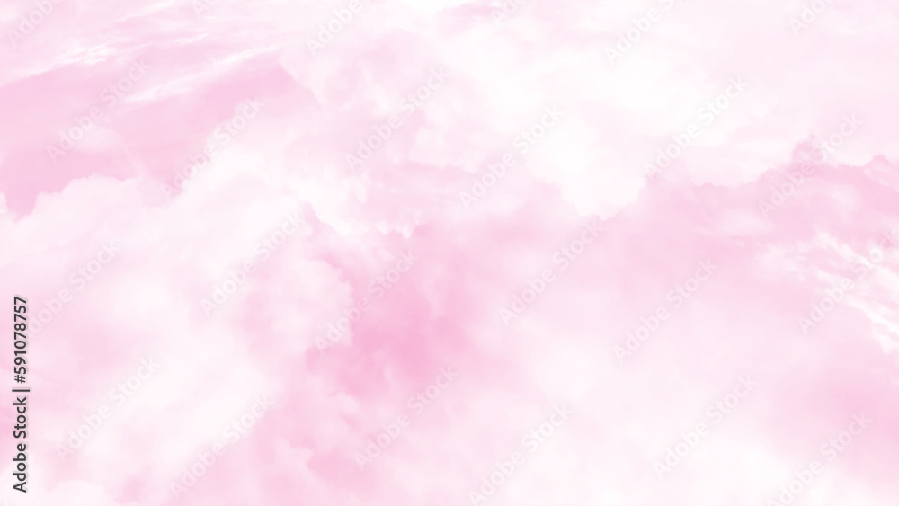 Pink sky background with white clouds. Vector image Pink sky background with white clouds. Vector image