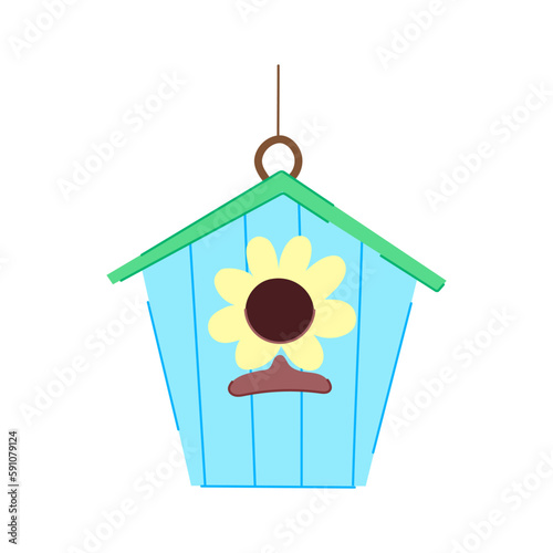 animal bird house cartoon vector illustration