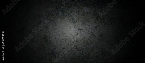 Black grunge concrete blank wall, abstract background art design